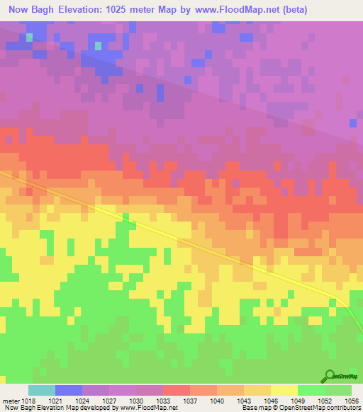 Now Bagh,Iran Elevation Map