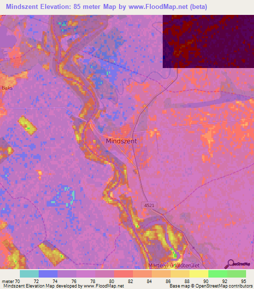 Mindszent,Hungary Elevation Map