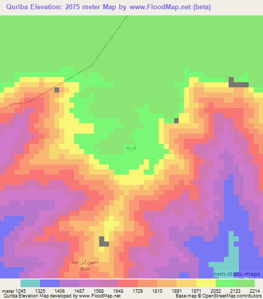 Quriba,Yemen Elevation Map