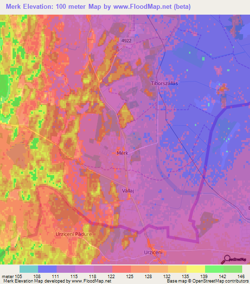 Merk,Hungary Elevation Map