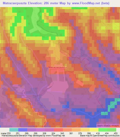Matracserpuszta,Hungary Elevation Map