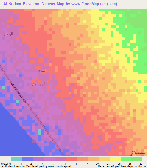 Al Kudam,Yemen Elevation Map