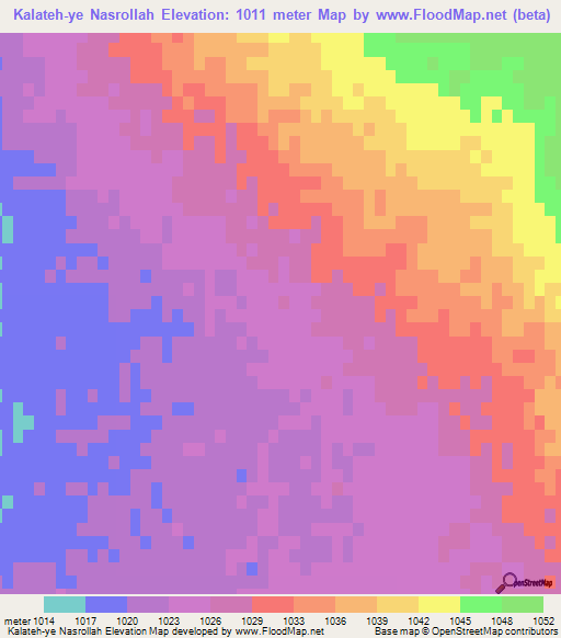 Kalateh-ye Nasrollah,Iran Elevation Map