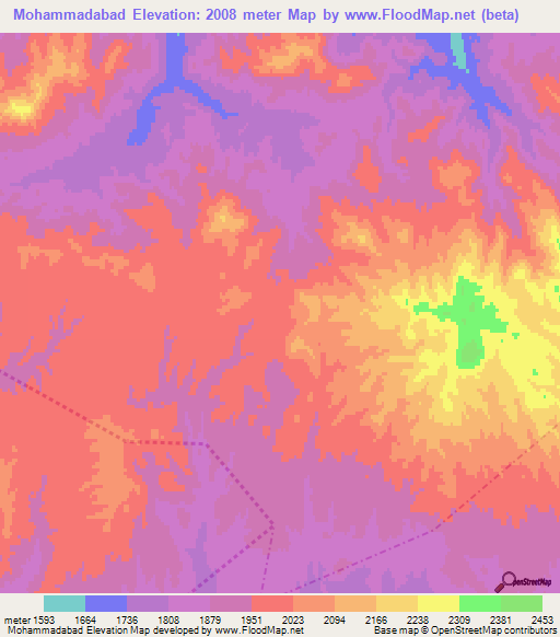 Mohammadabad,Iran Elevation Map