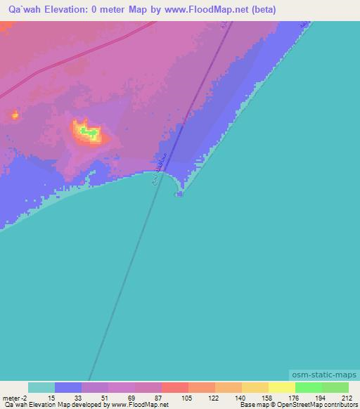 Qa`wah,Yemen Elevation Map