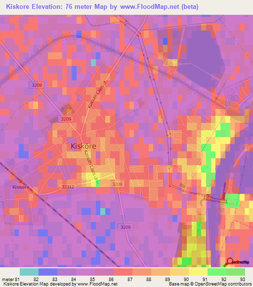 Kiskore,Hungary Elevation Map