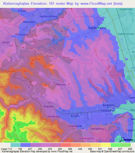 Kisherceghajtas,Hungary Elevation Map