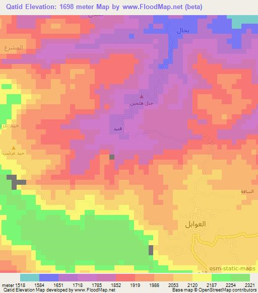 Qatid,Yemen Elevation Map