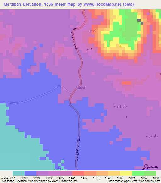 Qa`tabah,Yemen Elevation Map