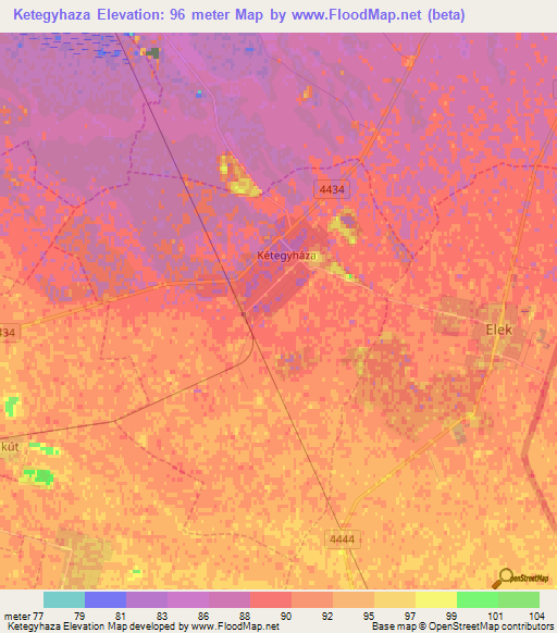 Ketegyhaza,Hungary Elevation Map