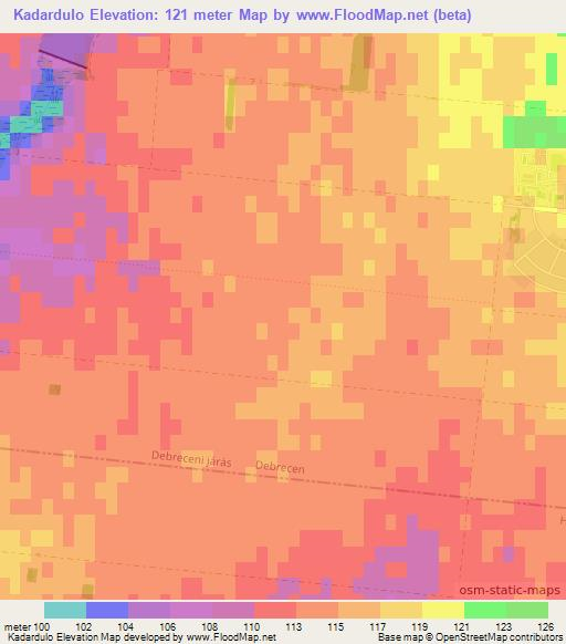 Kadardulo,Hungary Elevation Map