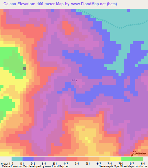 Qalana,Yemen Elevation Map