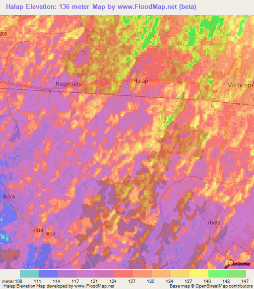 Halap,Hungary Elevation Map