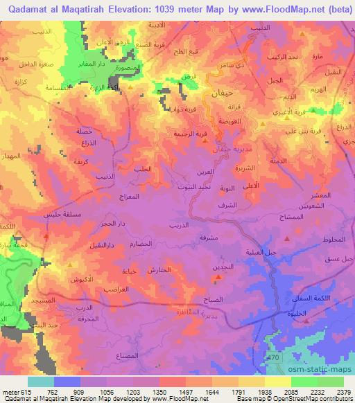 Qadamat al Maqatirah,Yemen Elevation Map