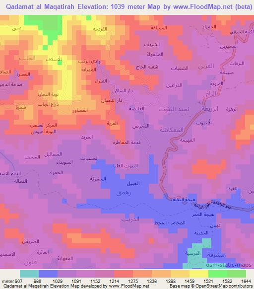 Qadamat al Maqatirah,Yemen Elevation Map