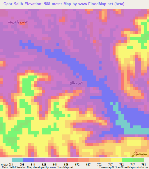 Qabr Salih,Yemen Elevation Map