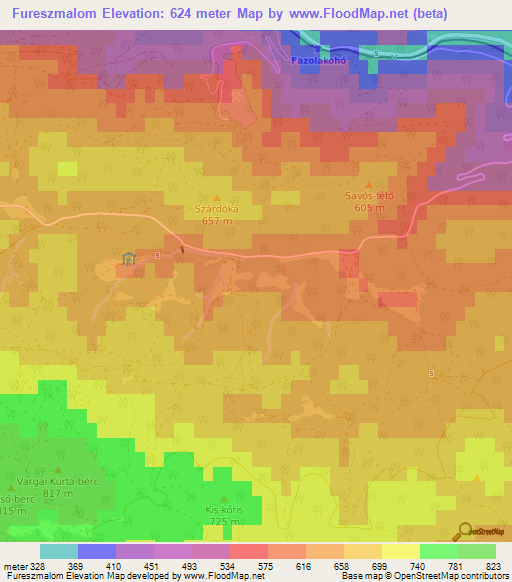 Fureszmalom,Hungary Elevation Map
