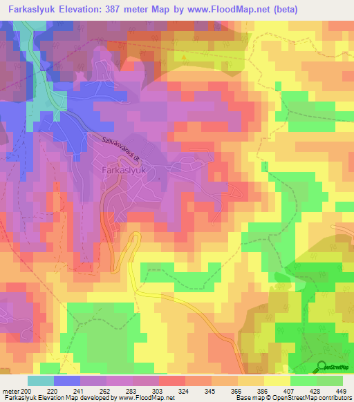 Farkaslyuk,Hungary Elevation Map