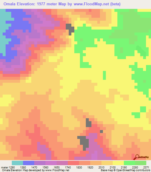 Omala,Yemen Elevation Map