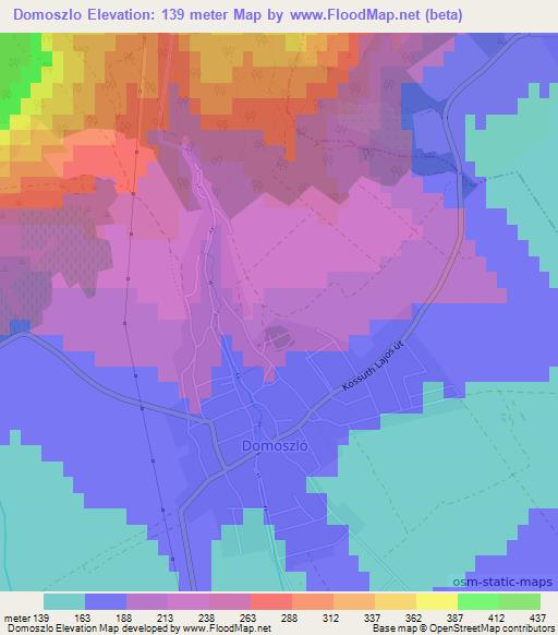 Domoszlo,Hungary Elevation Map
