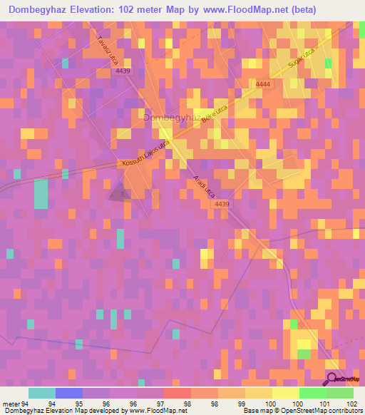 Dombegyhaz,Hungary Elevation Map