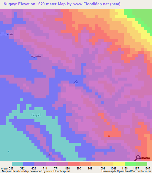 Nuqayr,Yemen Elevation Map