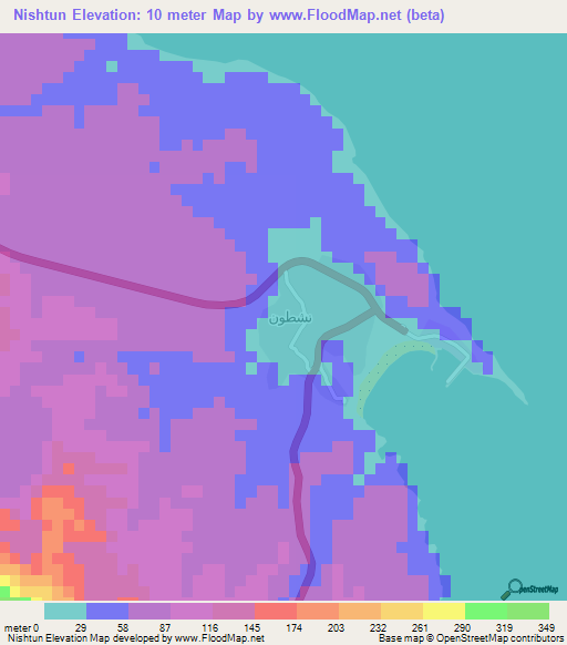 Nishtun,Yemen Elevation Map