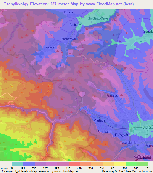 Csanyikvolgy,Hungary Elevation Map