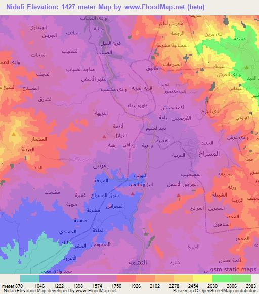 Nidafi,Yemen Elevation Map