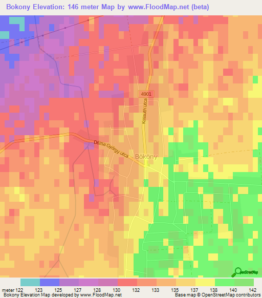 Bokony,Hungary Elevation Map