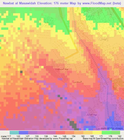 Nawbat al Masawidah,Yemen Elevation Map