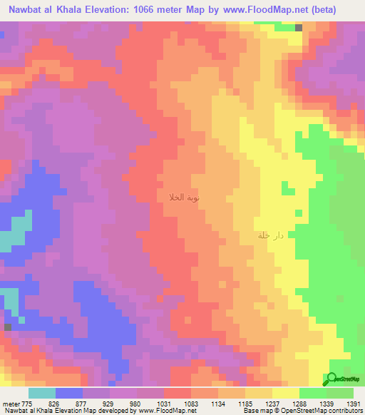 Nawbat al Khala,Yemen Elevation Map