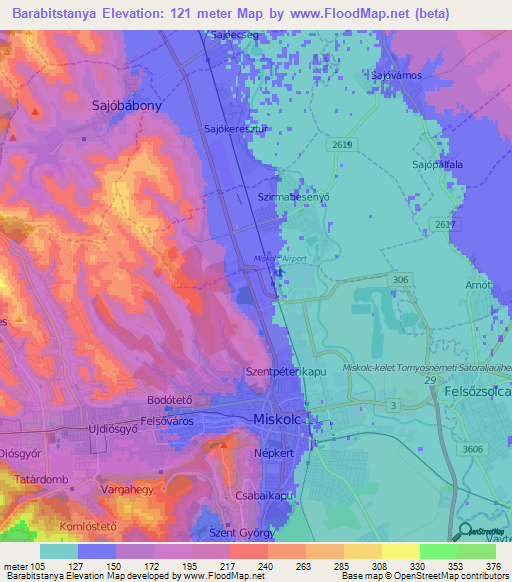 Barabitstanya,Hungary Elevation Map