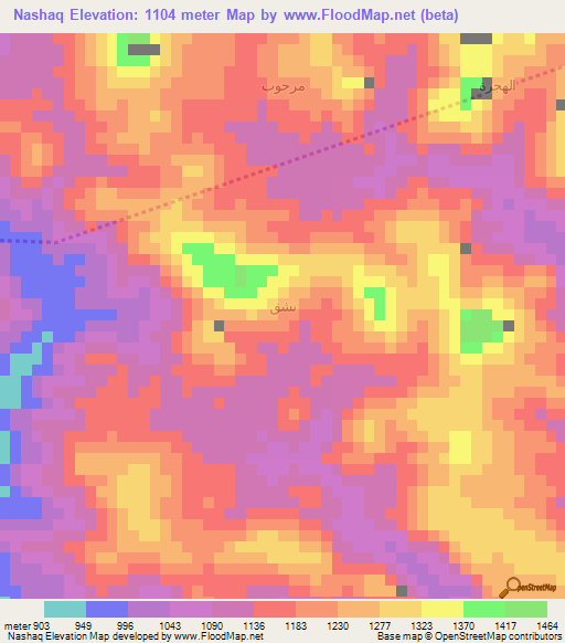 Nashaq,Yemen Elevation Map