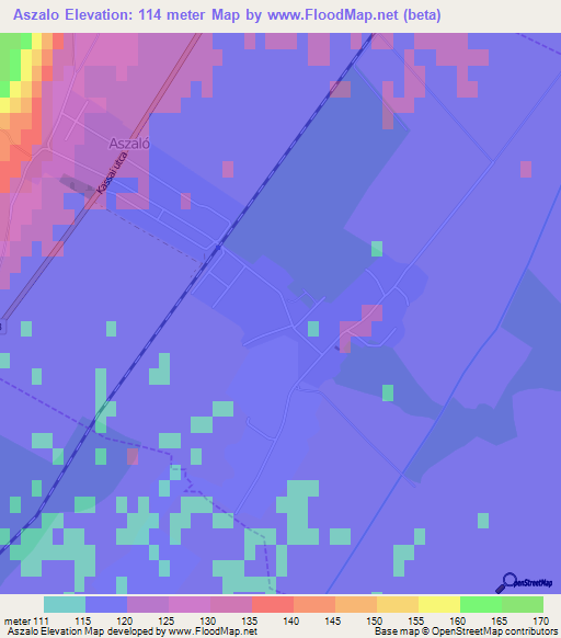 Aszalo,Hungary Elevation Map