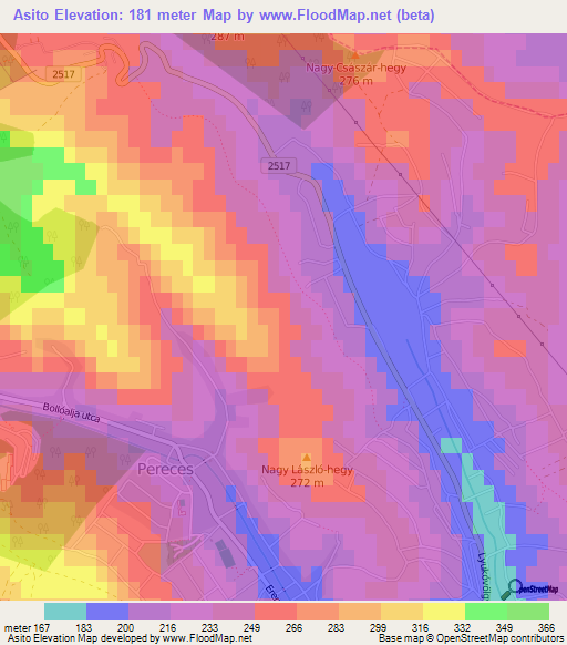Asito,Hungary Elevation Map