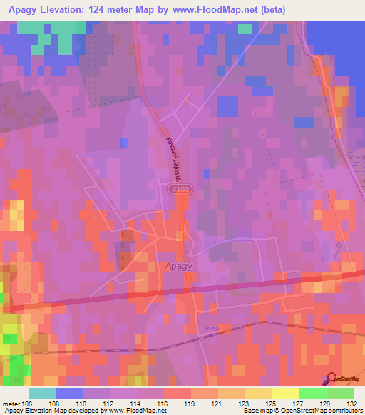 Apagy,Hungary Elevation Map