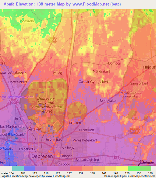 Apafa,Hungary Elevation Map