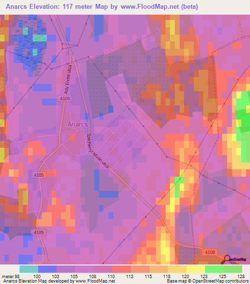 Anarcs,Hungary Elevation Map