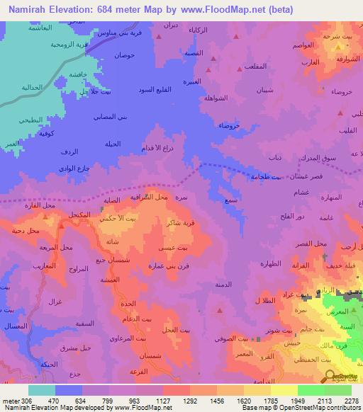 Namirah,Yemen Elevation Map