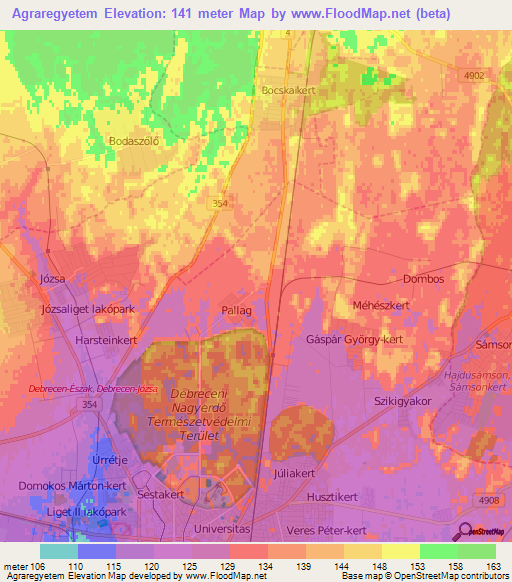 Agraregyetem,Hungary Elevation Map