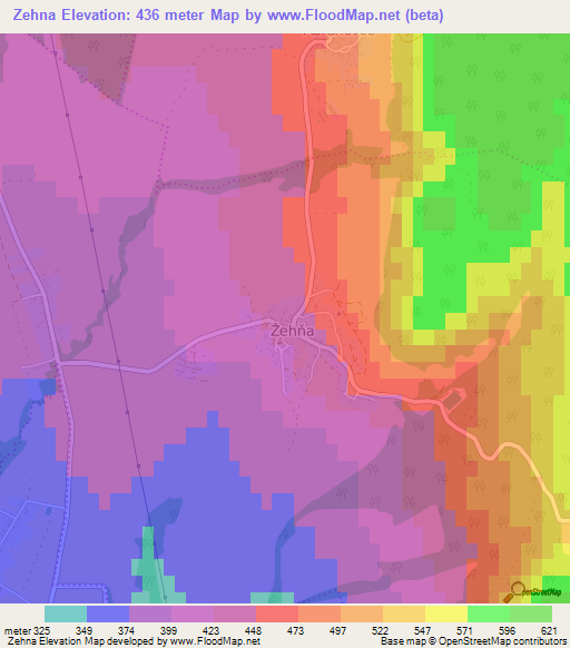 Zehna,Slovakia Elevation Map