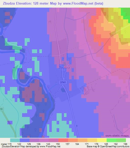 Zbudza,Slovakia Elevation Map