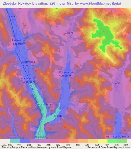 Zbudsky Rokytov,Slovakia Elevation Map