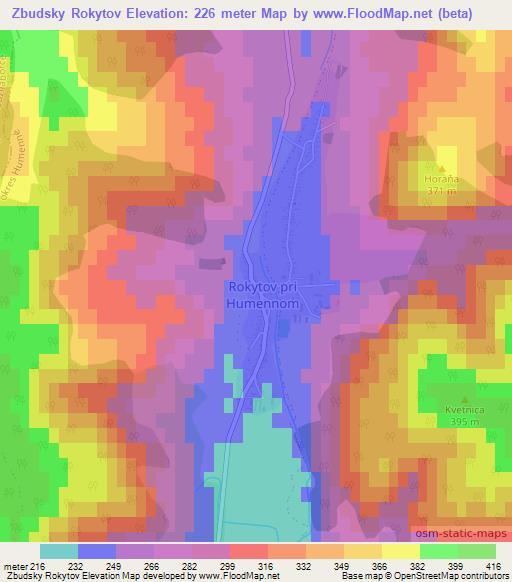 Zbudsky Rokytov,Slovakia Elevation Map