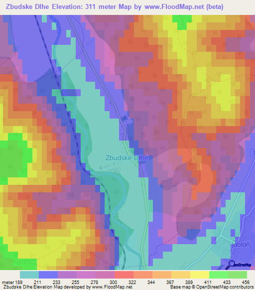 Zbudske Dlhe,Slovakia Elevation Map