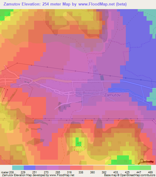 Zamutov,Slovakia Elevation Map