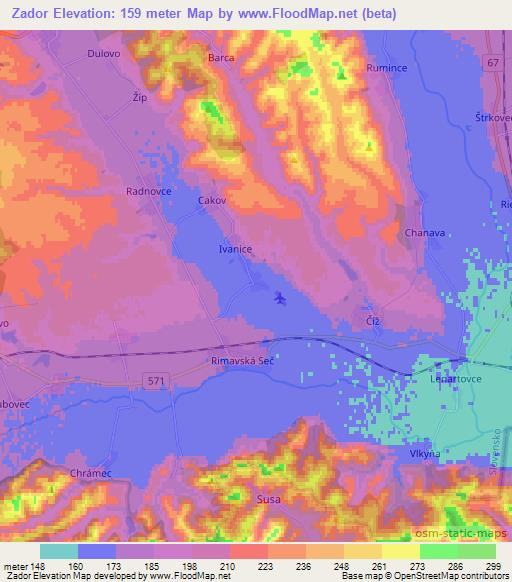 Zador,Slovakia Elevation Map