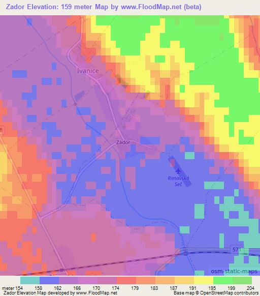 Zador,Slovakia Elevation Map