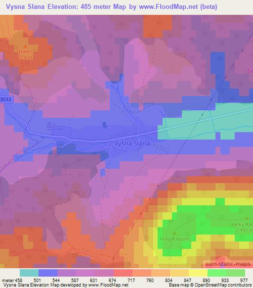 Vysna Slana,Slovakia Elevation Map